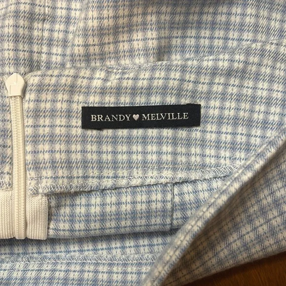 Cute blue and white plaid mini skirt from Brandy Melville! - Picture 2 of 2